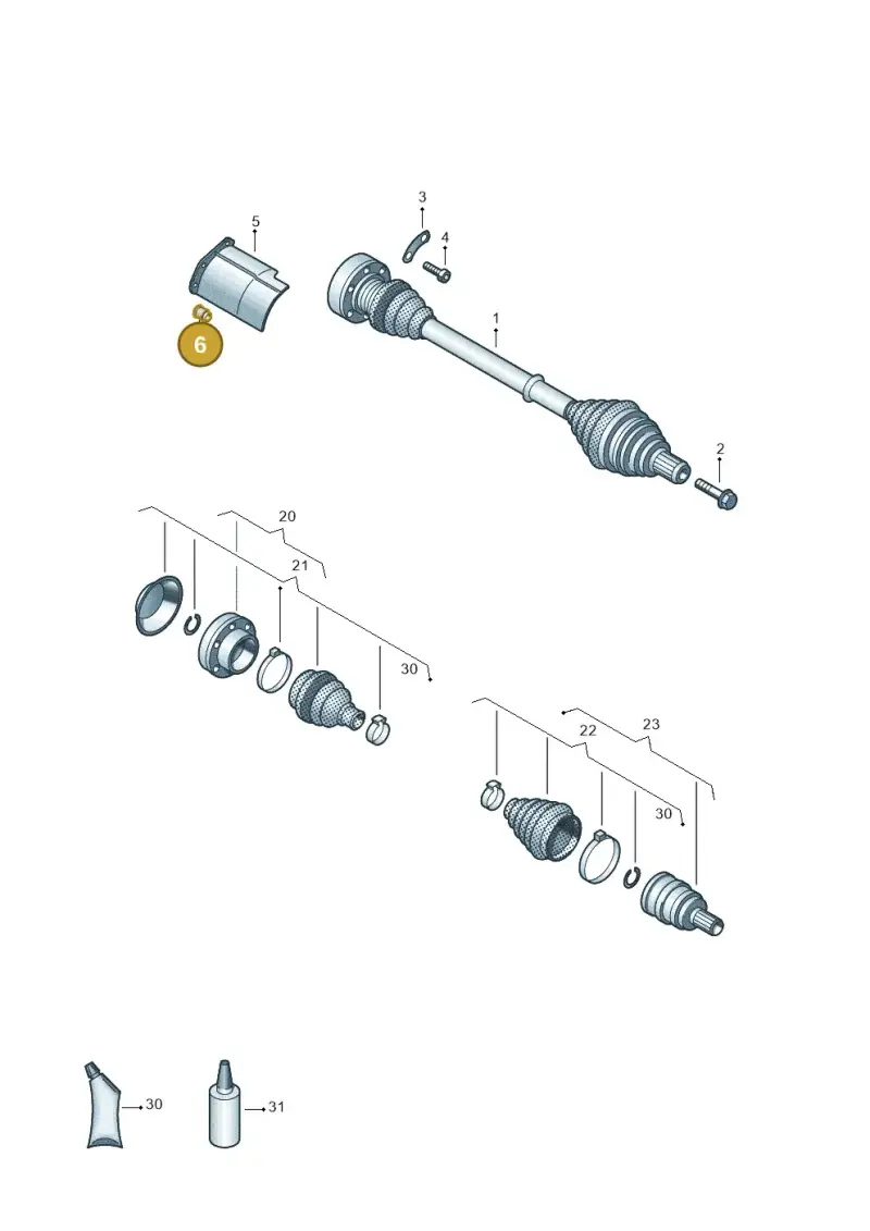 1K0407407 — Volkswagen Caddy Maxi Kombi (2020-2024) diagram 884407300, position 6