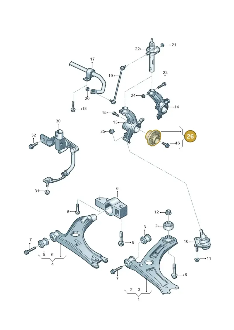 1K0407621F — Volkswagen Caddy kombi (2015-2020) diagram 690407000, position 26