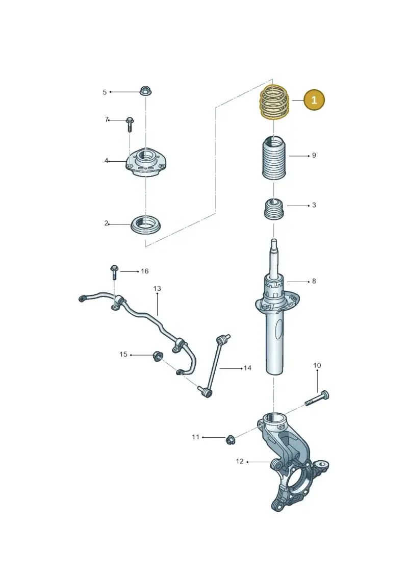 1K0411105BB — Volkswagen Jetta (2014-2017) diagram 880411030, position 1