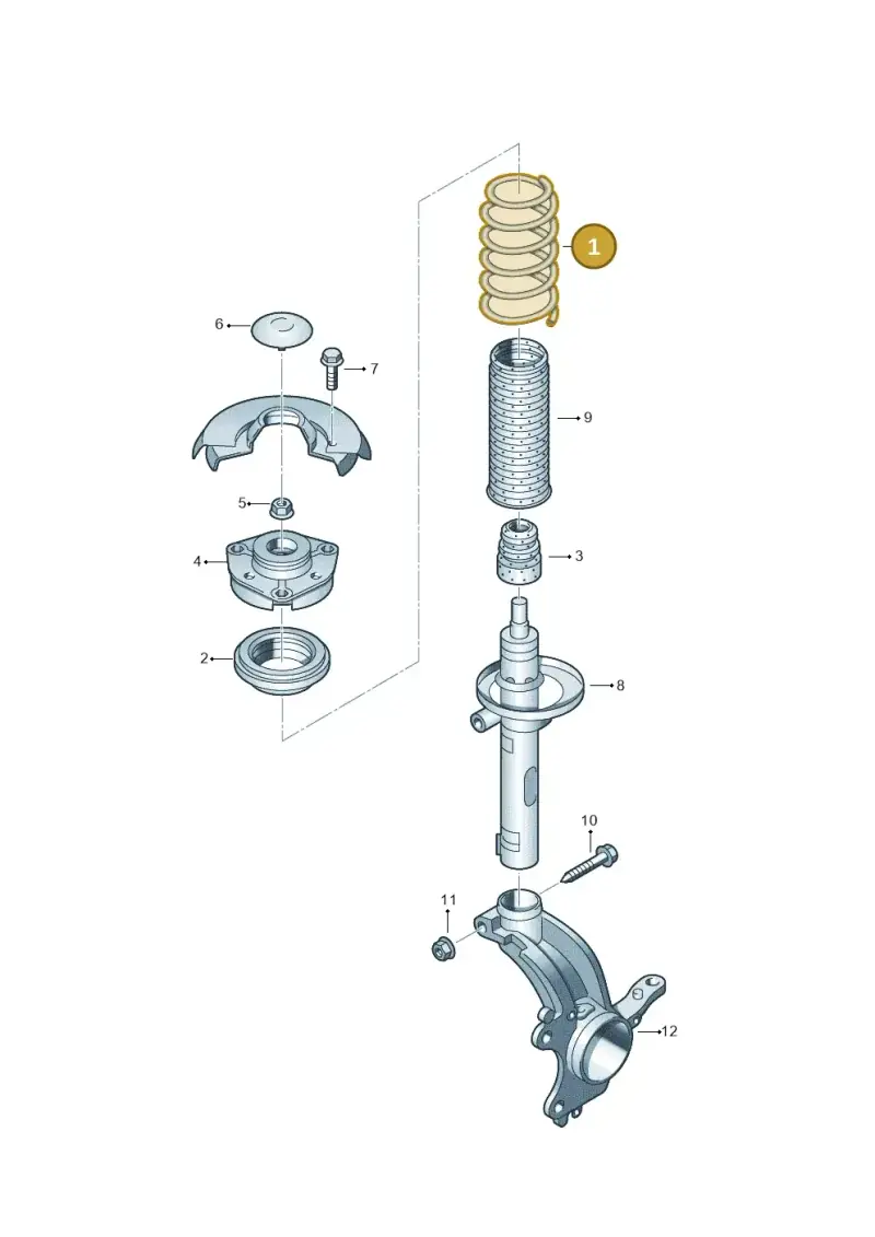 1K0411105DF — Volkswagen Passat CC (2011-2016) diagram 253411100, position 1