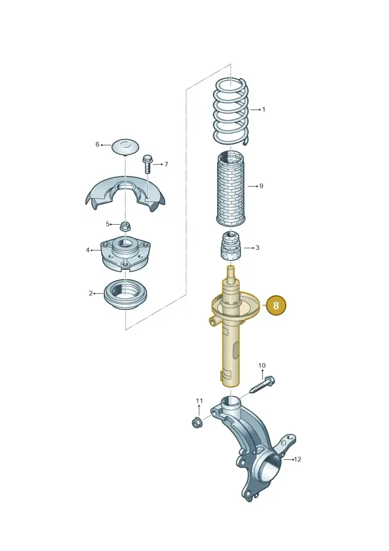 1K0413031BE — Volkswagen Golf Plus (2011-2014) diagram 253411100, position 8