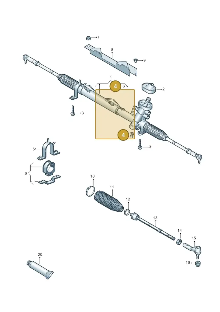 1K0423121B — Volkswagen Beetle (2016-2019) diagram 691422400, position 4