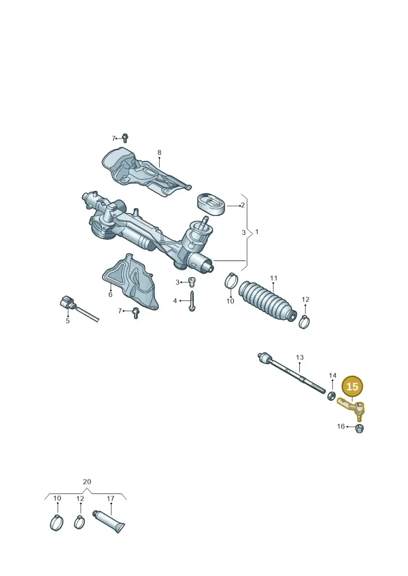 1K0423811J — Volkswagen Golf 2.0 (2016-2020) diagram 746423200, position 15