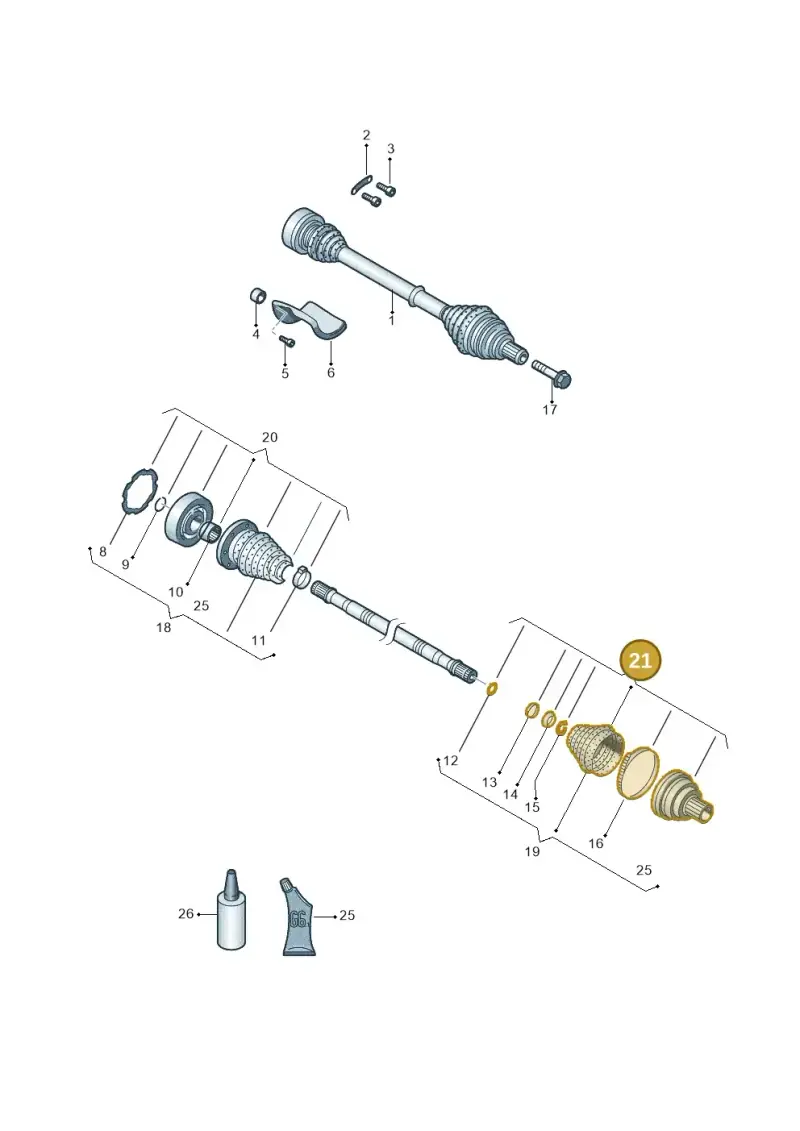 1K0498099 — Volkswagen Jetta (2014-2017) diagram 409407260, position 21
