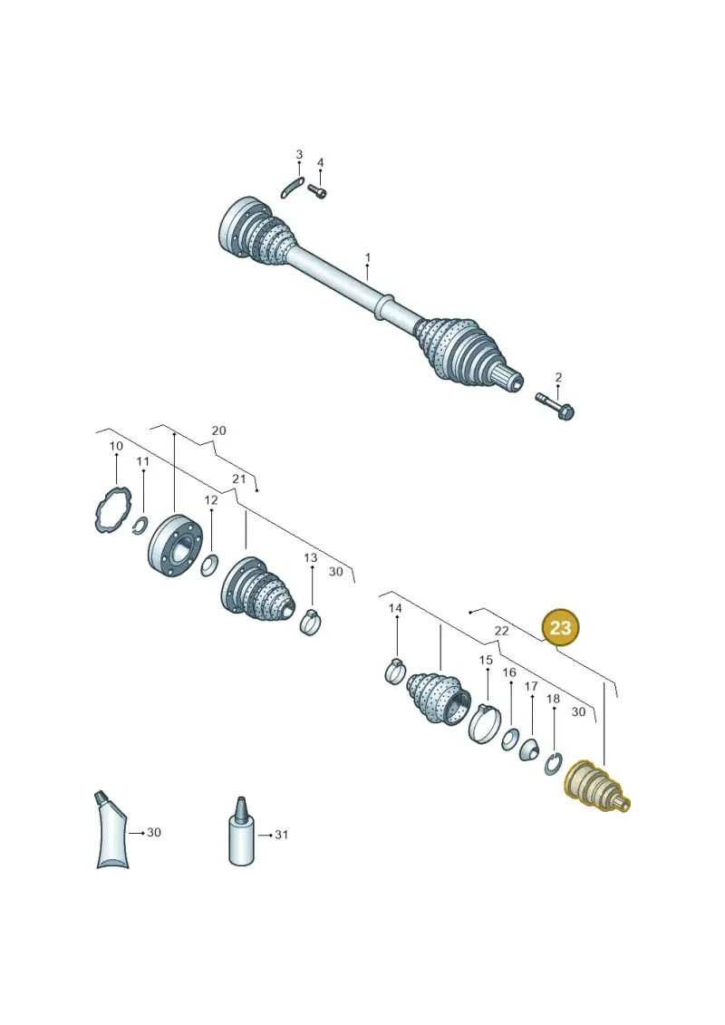 1K0498099D — Volkswagen Golf Plus (2011-2014) diagram 649407200, position 23