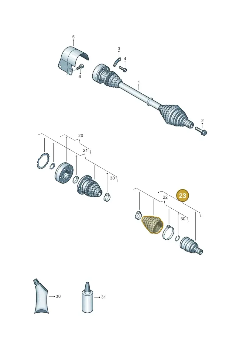 1K0498099H — Volkswagen Caddy kombi (2015-2020) diagram 786407300, position 23