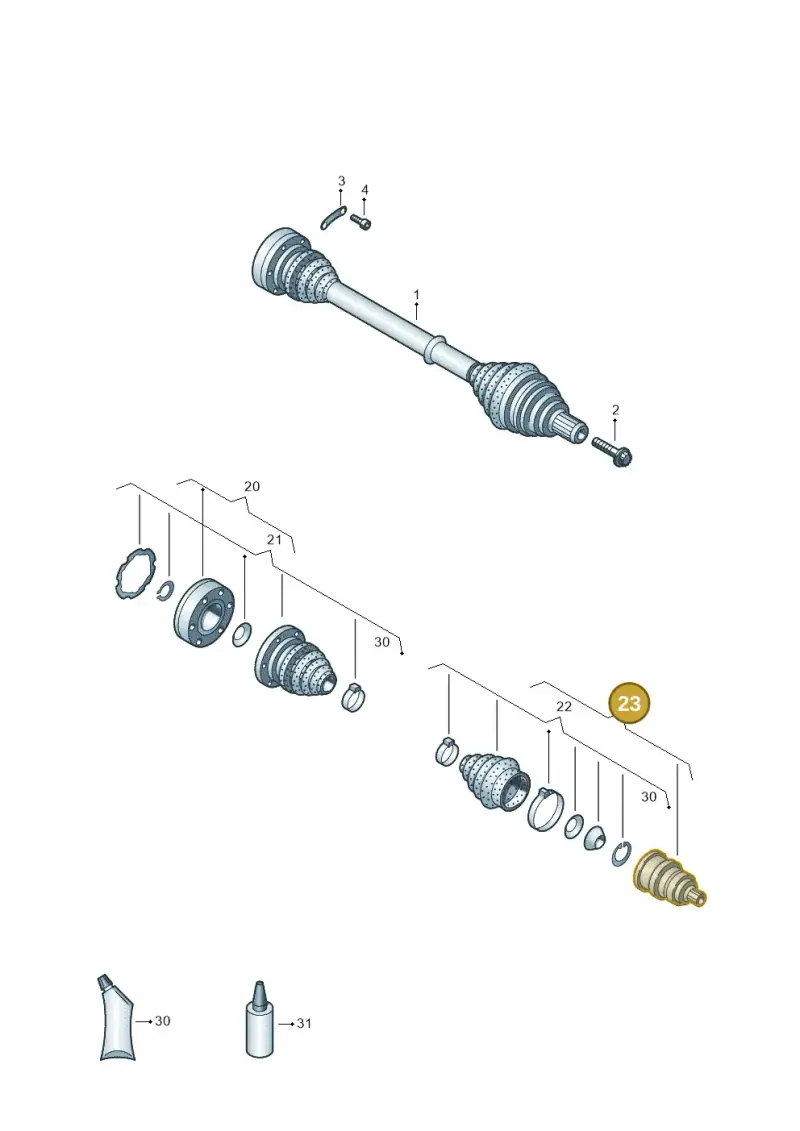 1K0498099H — Volkswagen Golf 2.0 (2016-2020) diagram 827407300, position 23