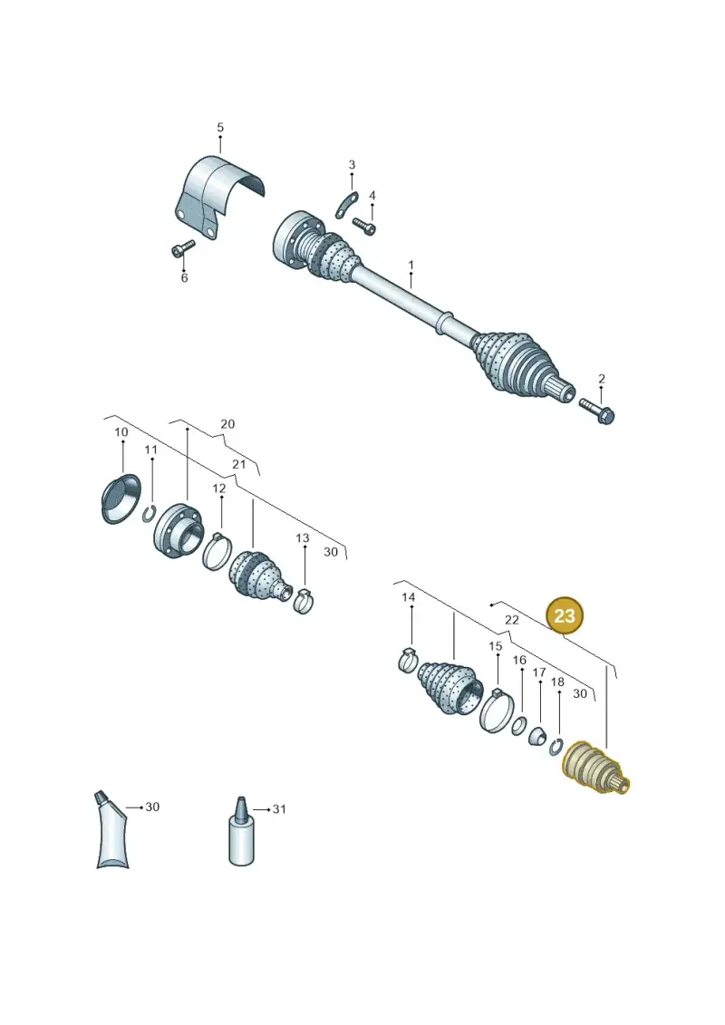 1K0498099J — Volkswagen Golf Cabriolet (2011-2016) diagram 658407300, position 23