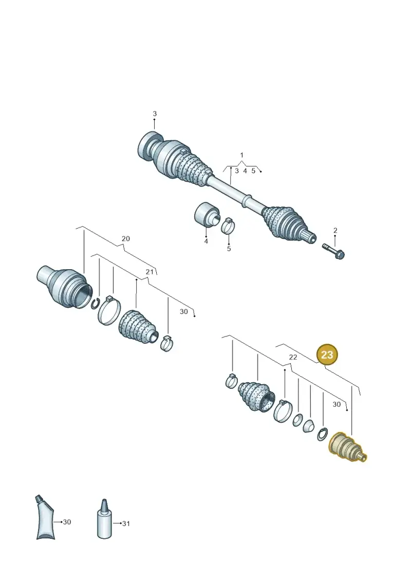 1K0498099J — Volkswagen Tiguan 4Motion (2011-2018) diagram 719407360, position 23