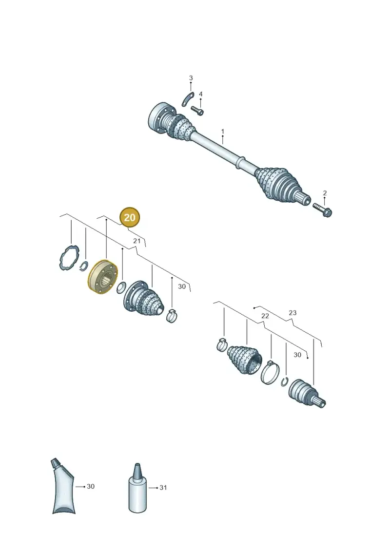 1K0498103 — Volkswagen T-Roc BlueMotion (2017-2024) diagram 786407200, position 20