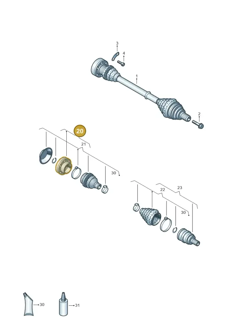 1K0498103A — Volkswagen T-Roc BlueMotion (2017-2024) diagram 894407200, position 20