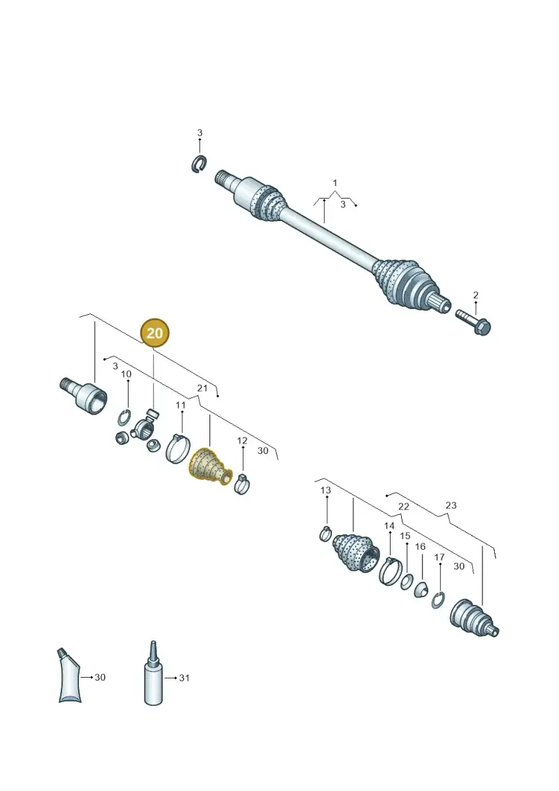 1K0498103L — Volkswagen Golf Estate (2013-2017) diagram 460407520, position 20