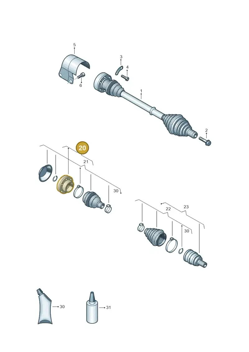 1K0498103M — Volkswagen Scirocco 2.0 (2014-2017) diagram 786407350, position 20