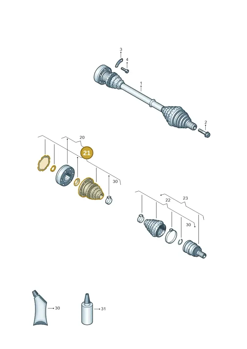 1K0498201 — Volkswagen T-Roc BlueMotion (2017-2024) diagram 786407200, position 21