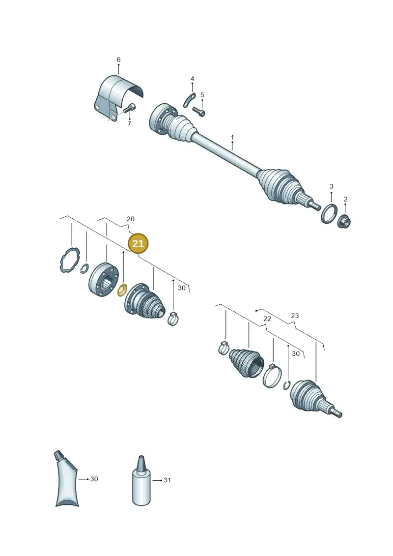 1K0498201 — Volkswagen Polo 1.0 BlueMotion (2017-2024) diagram 837407320, position 21
