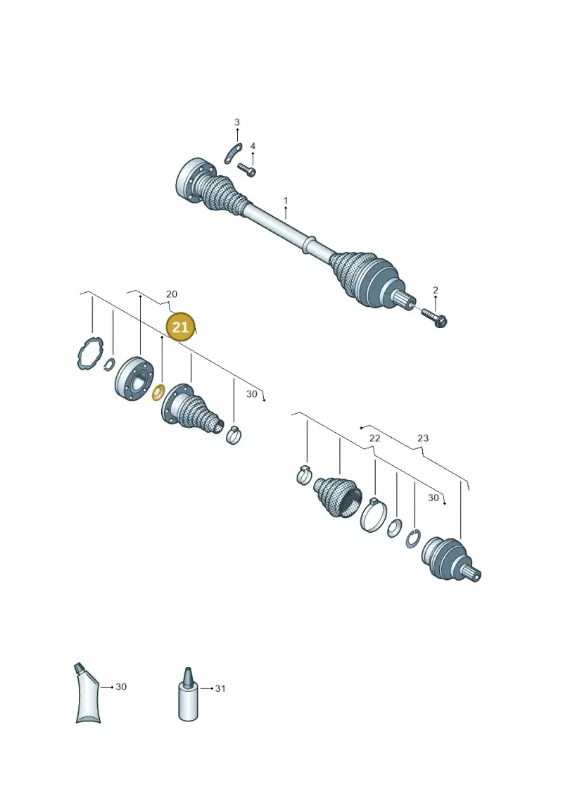 1K0498201 — Volkswagen Tiguan 2.0 4Motion (2017-2024) diagram 884501100, position 21