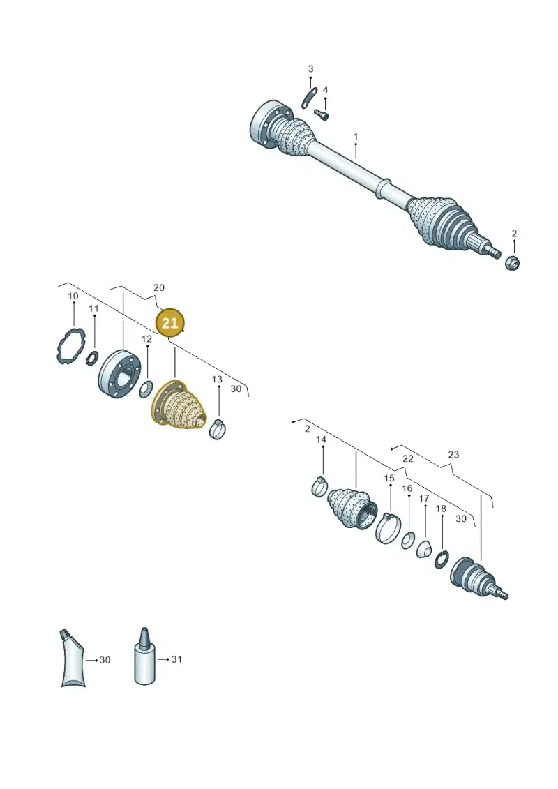 1K0498201B — Volkswagen LUPO/3L TDI (2003-2005) diagram 203501100, position 21