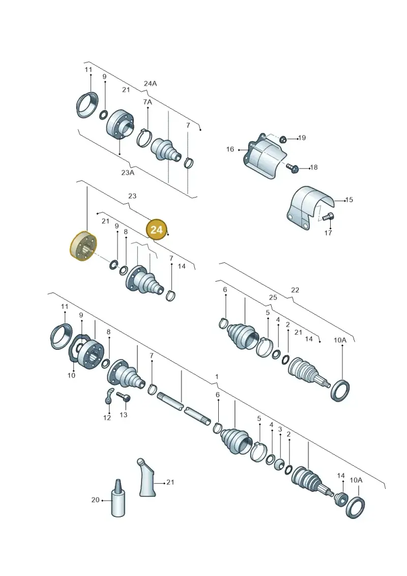 1K0498201B — Volkswagen FOX                  M.05> (2005-) diagram 225407200, position 24