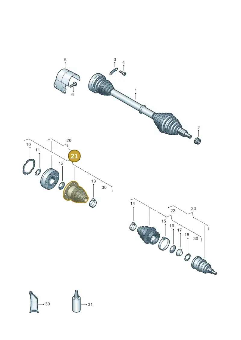 1K0498201B — Volkswagen Jetta/Wagon (2002-2006) diagram 405407240, position 21