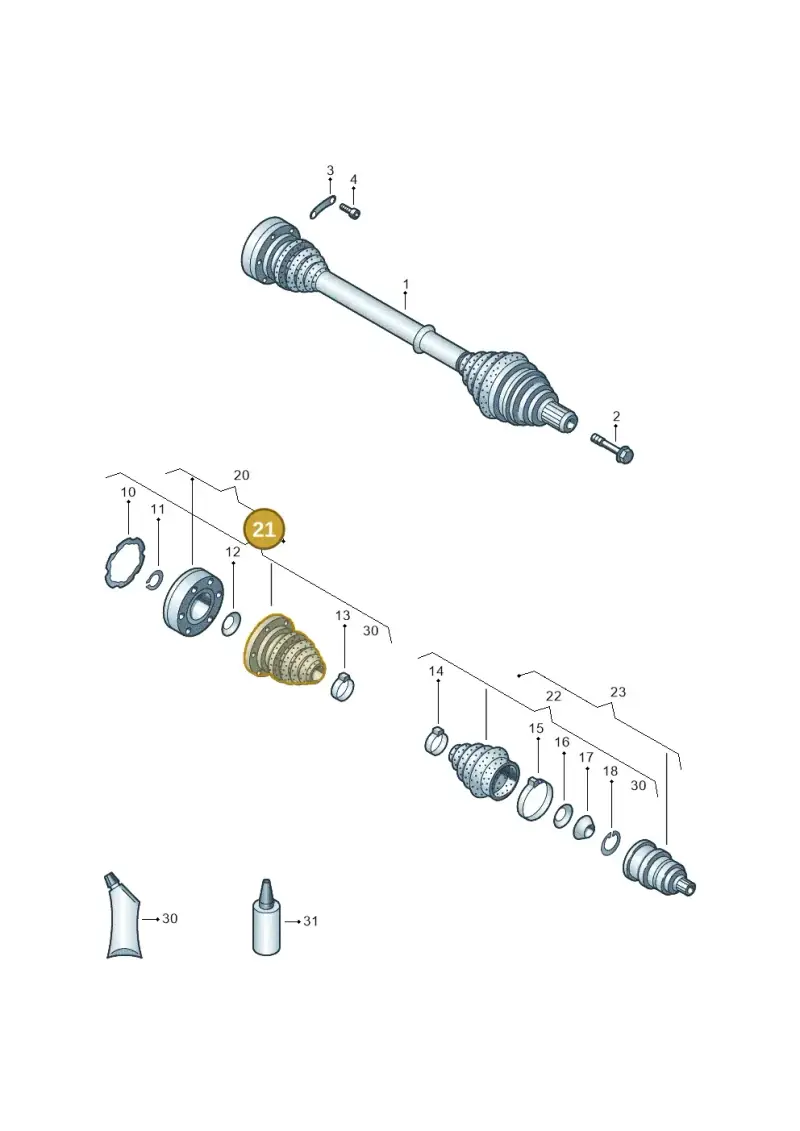 1K0498201B — Volkswagen Golf Plus (2011-2014) diagram 649407200, position 21