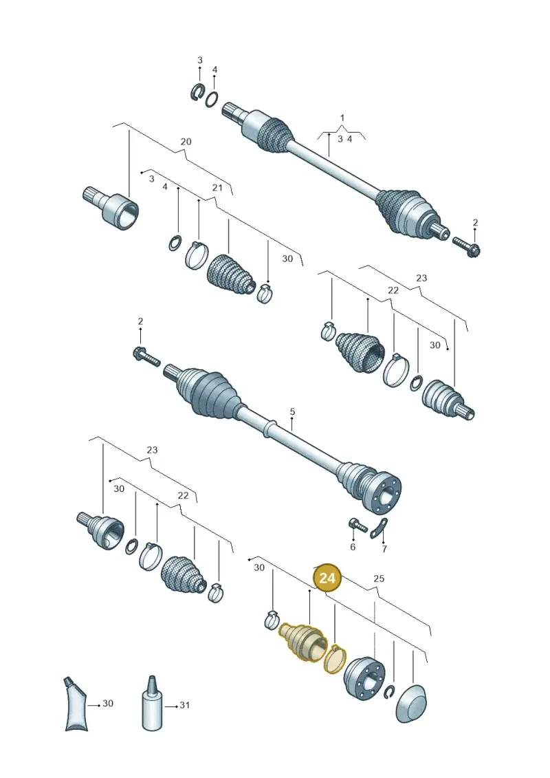 1K0498201F — Volkswagen T-Roc BlueMotion (2017-2024) diagram 813407800, position 24