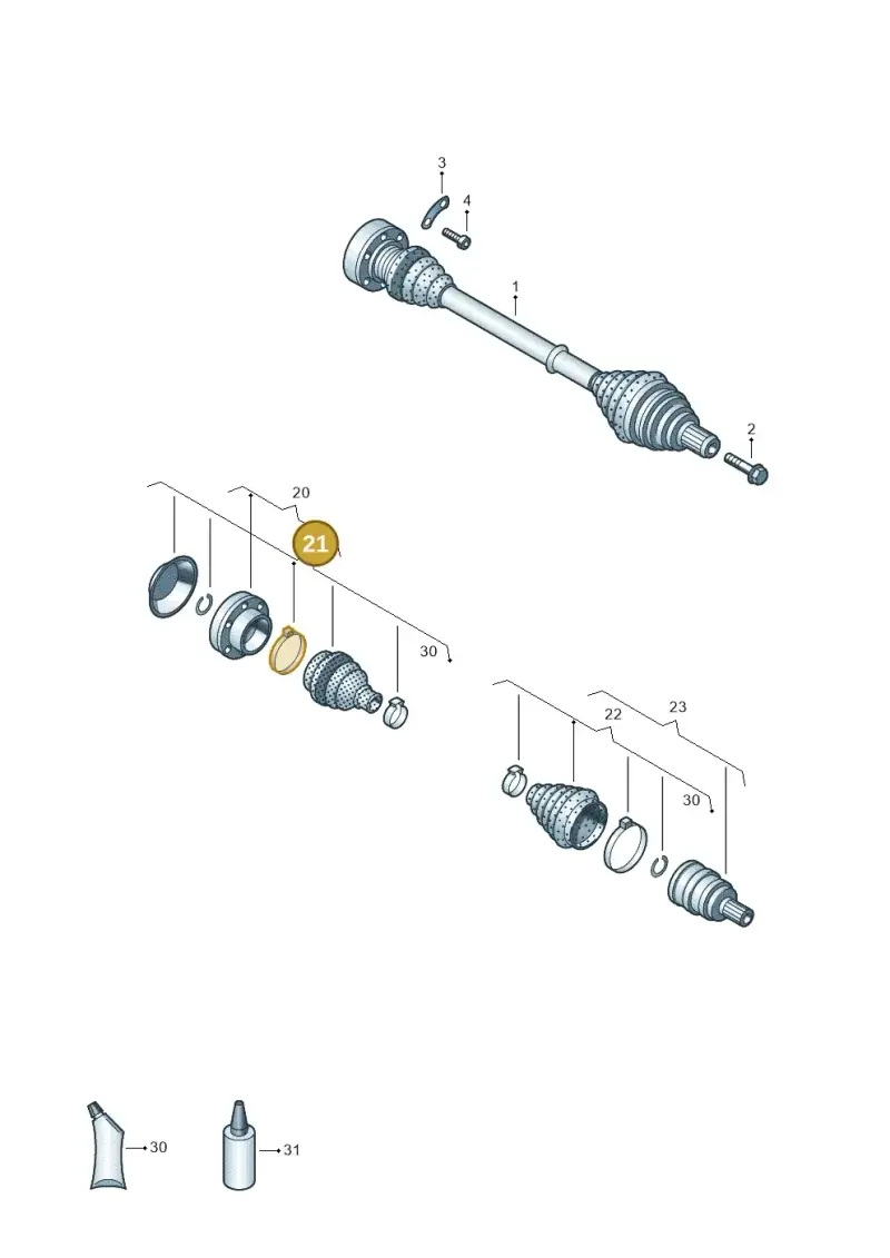 1K0498201F — Volkswagen Caddy kombi (2015-2020) diagram 894407200, position 21