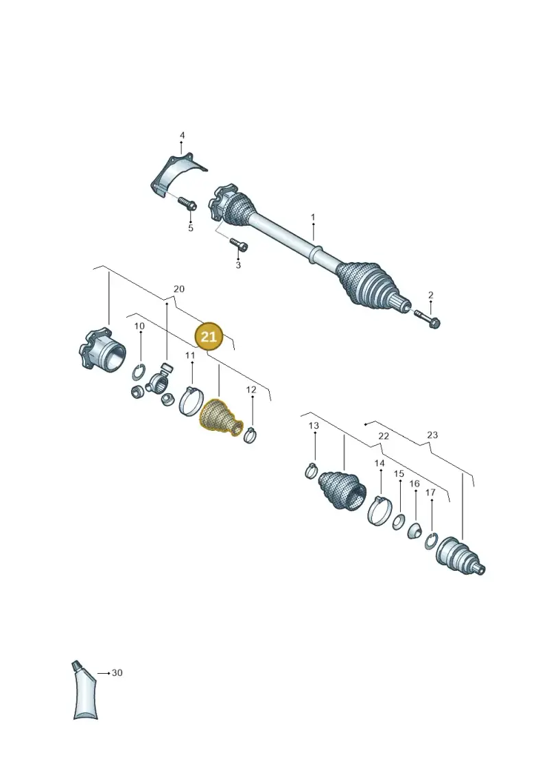 1K0498201G — Volkswagen Golf/Rabbit (2005-2007) diagram 460407650, position 21