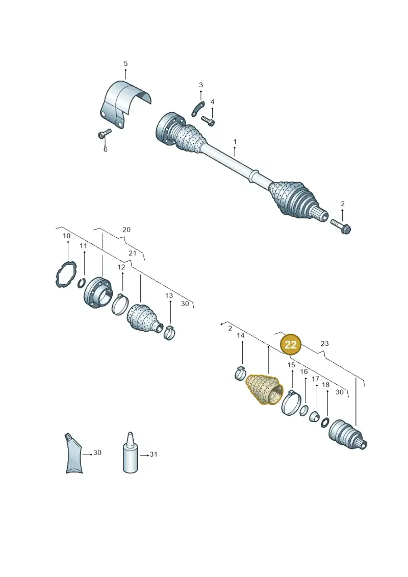 1K0498203 — Volkswagen Beetle (2016-2019) diagram 658407220, position 22