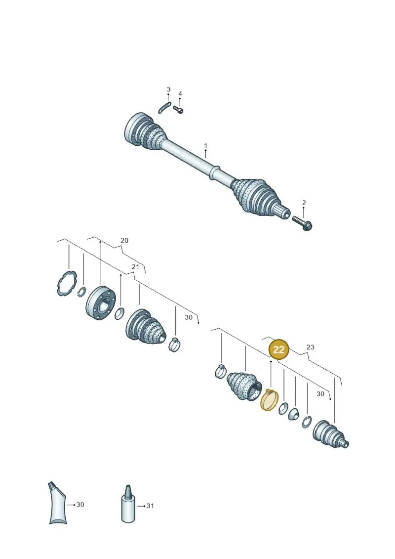 1K0498203 — Volkswagen Golf 2.0 (2016-2020) diagram 827407300, position 22