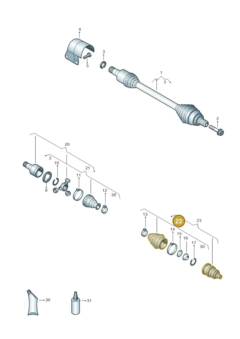 1K0498203A — Volkswagen Golf 1.4 BlueMotion (2014-2017) diagram 645407440, position 22