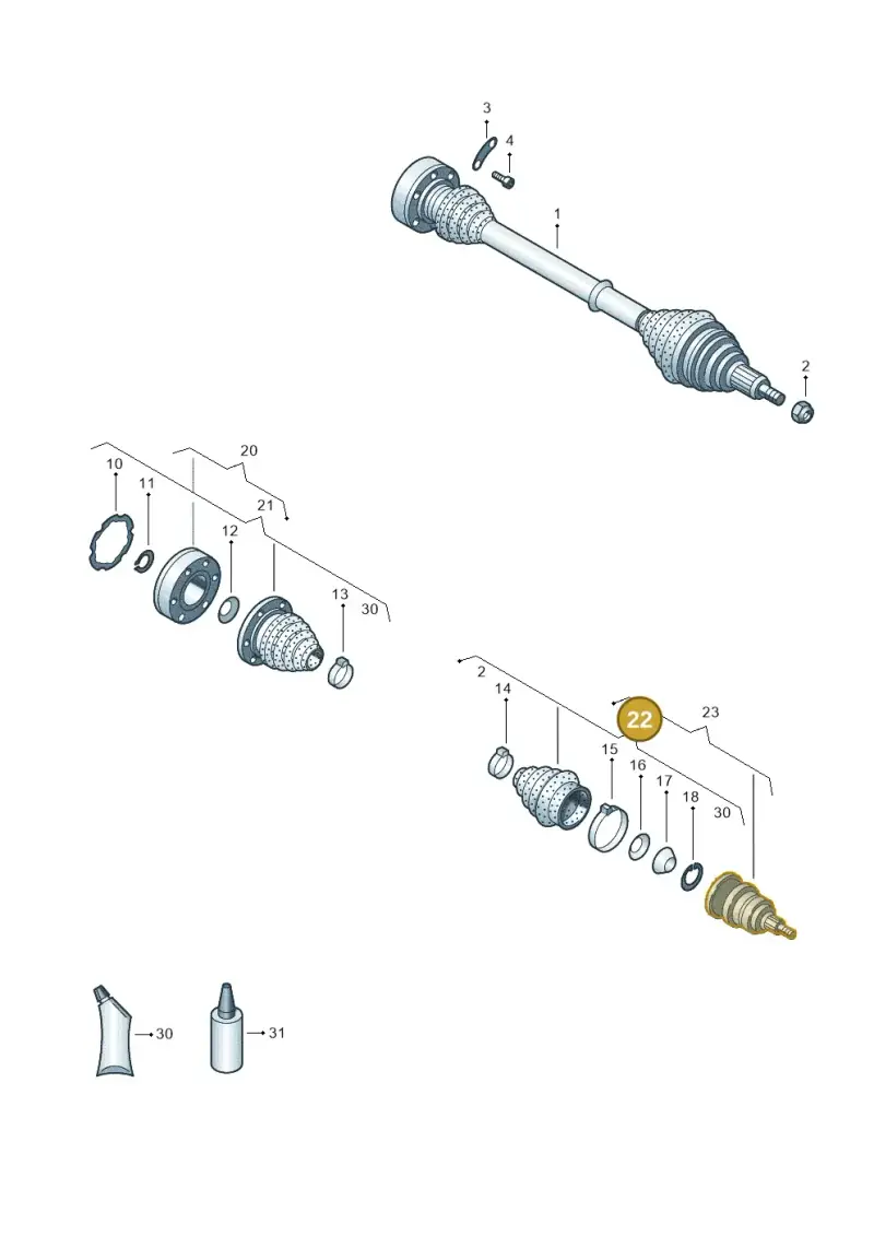 1K0498203B — Volkswagen Jetta/Wagon (2002-2006) diagram 203501100, position 22
