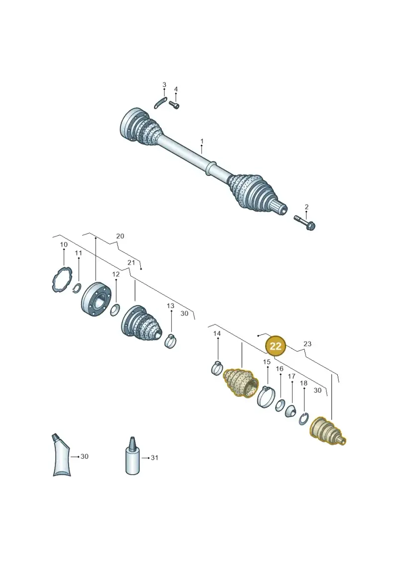 1K0498203B — Volkswagen Golf Plus (2011-2014) diagram 649407200, position 22