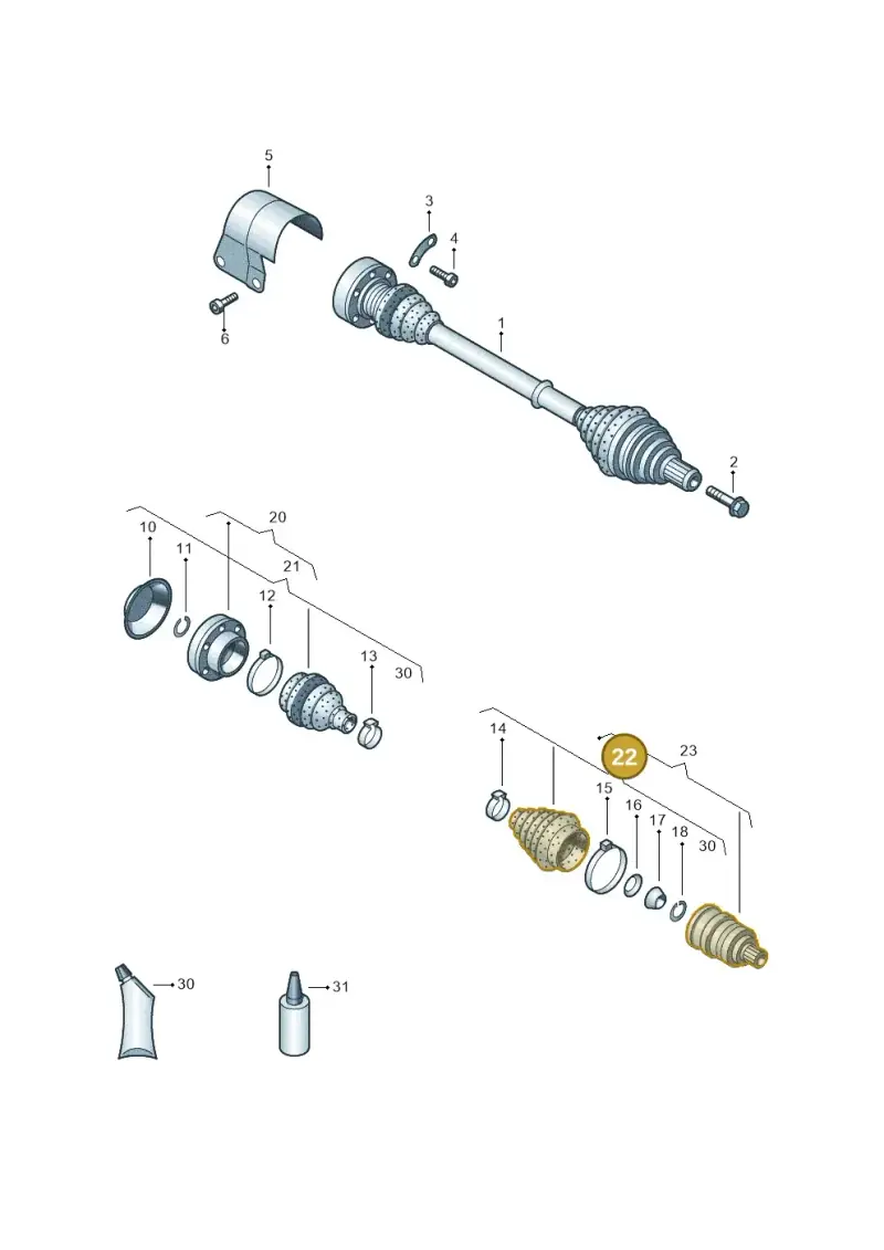 1K0498203E — Volkswagen Touran 2.0 (2010-2015) diagram 658407300, position 22