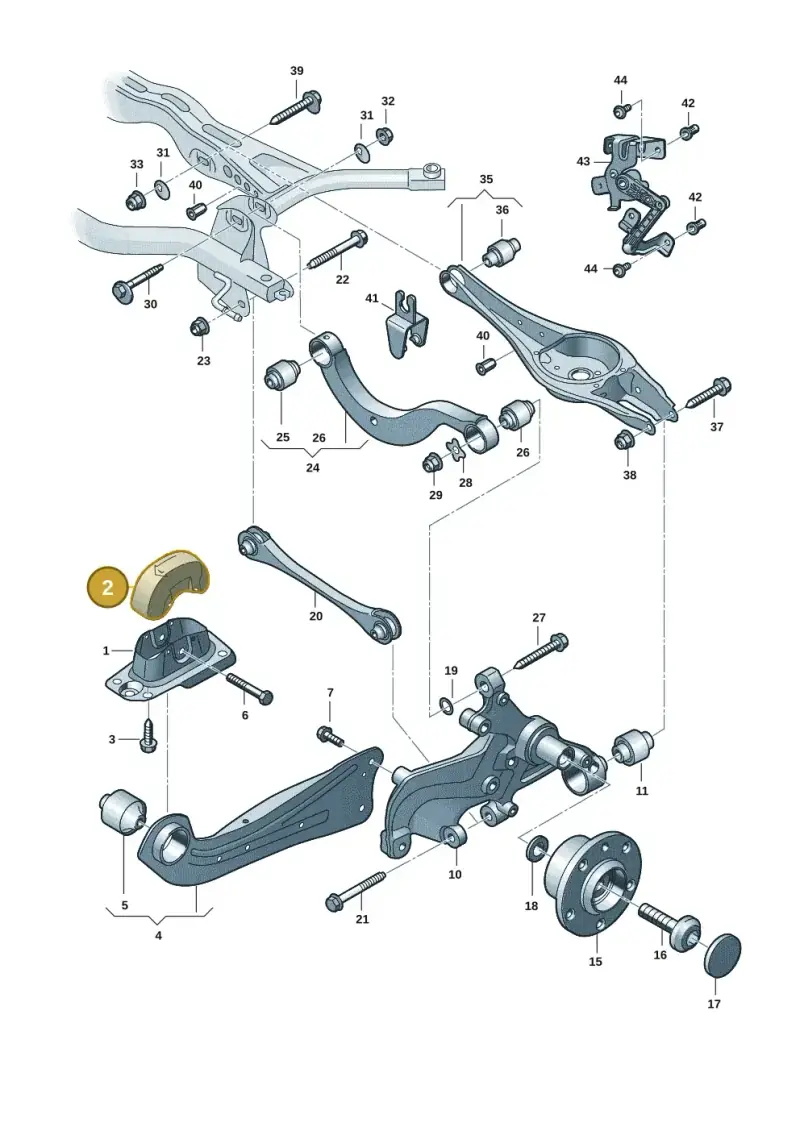 1K0501476 — Volkswagen T-Roc convertible 1.5 (2019-2024) diagram 2gk505050, position 2