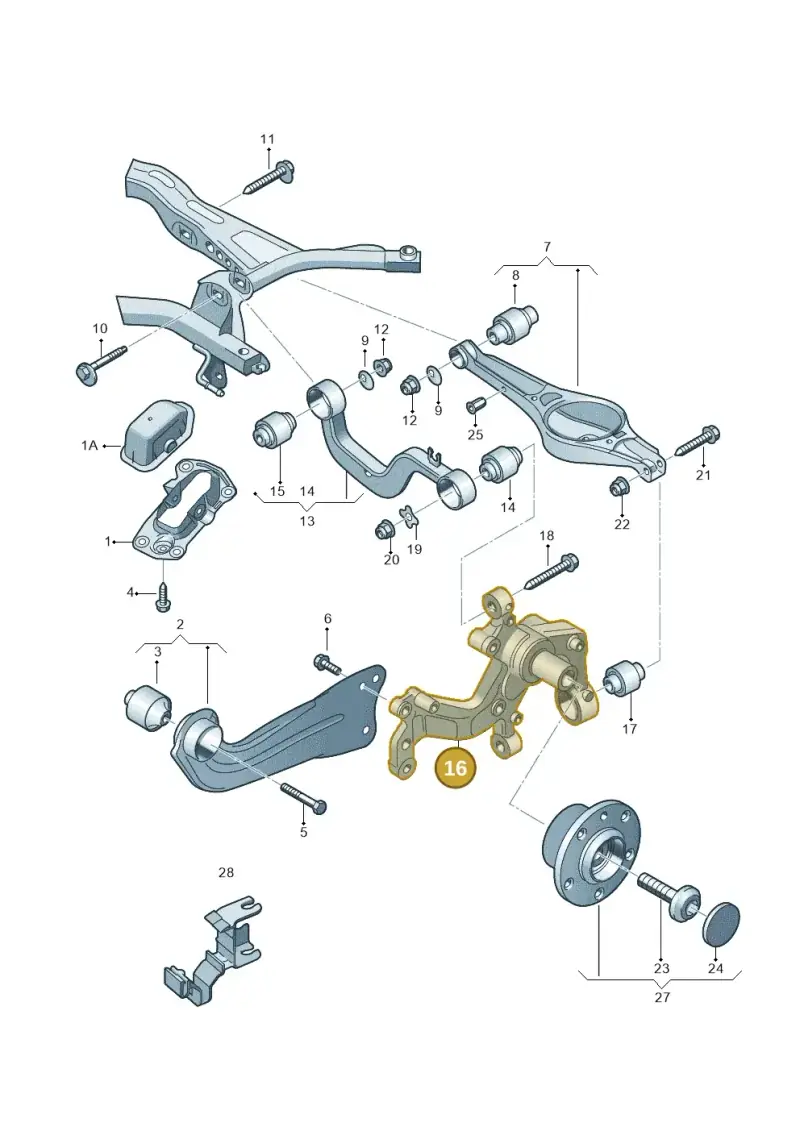 1K0505436AB — Volkswagen Golf Cabriolet (2011-2016) diagram 649505050, position 16