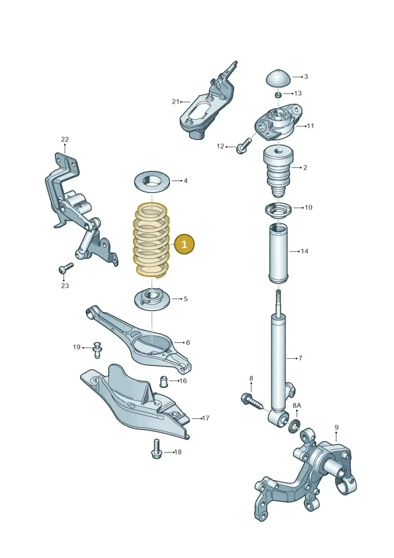 1K0511115DF — Volkswagen Touran 2.0 (2010-2015) diagram 645511100, position 1