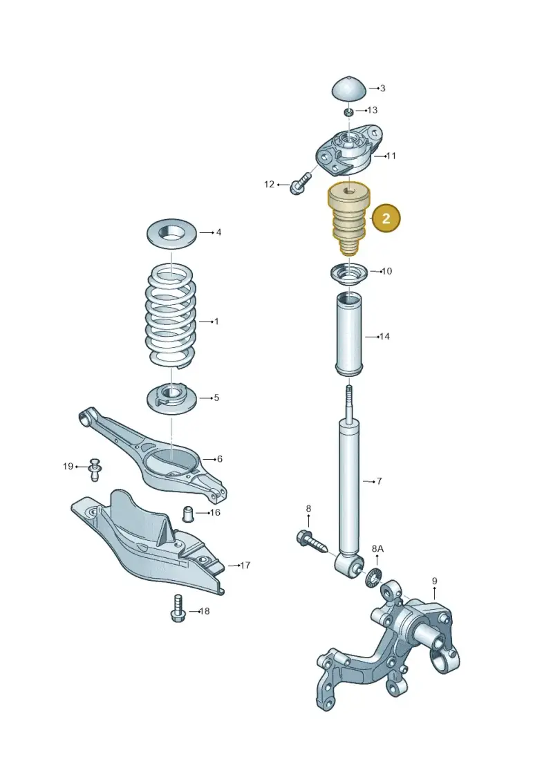 1K0511353F — Volkswagen Golf estate (2009-2013) diagram 409511000, position 2