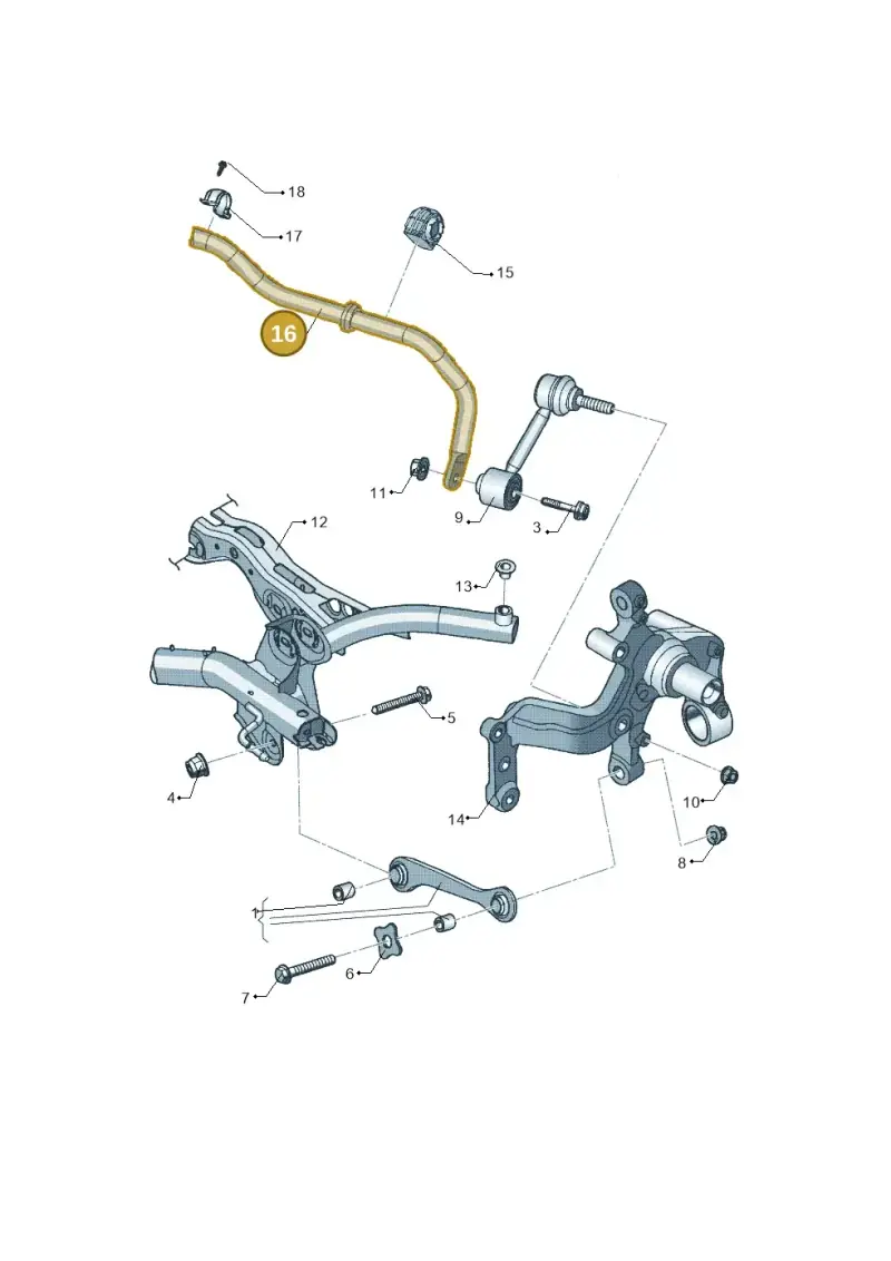 1K0511409BL — Volkswagen Jetta (2008-2011) diagram 449501200, position 16