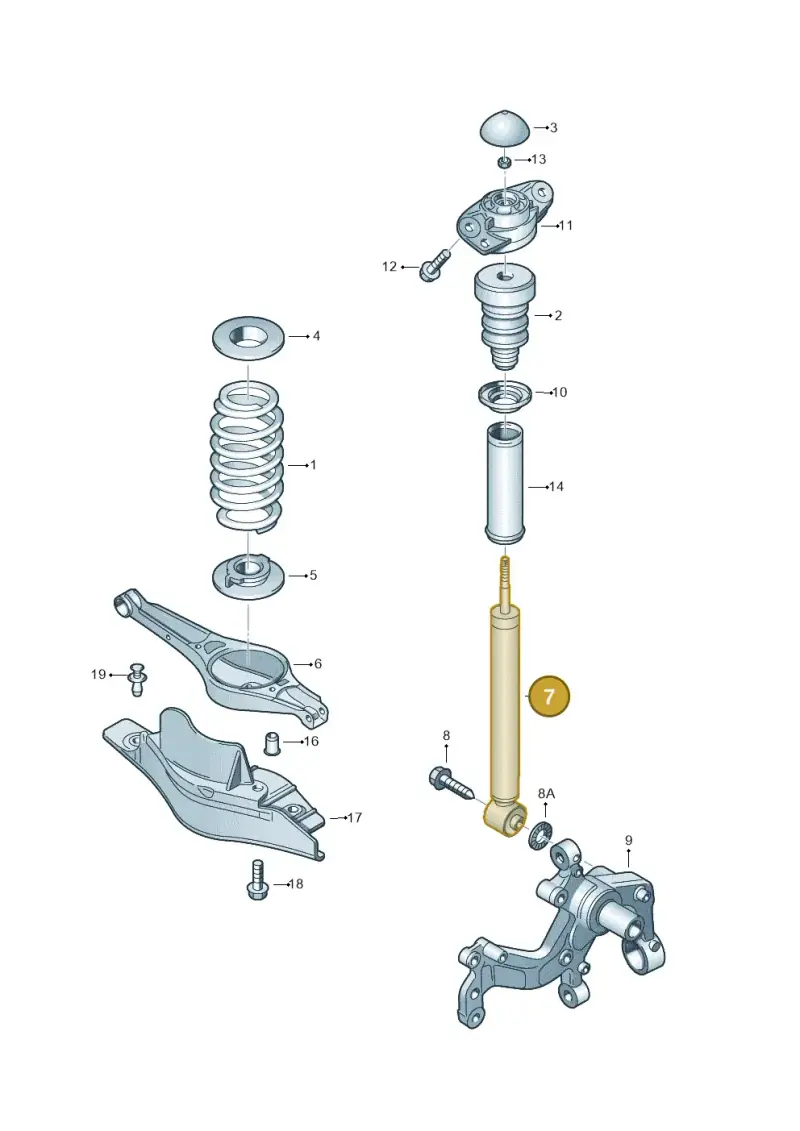 1K0513029GL — Volkswagen Jetta (2010-2014) diagram 409511000, position 7