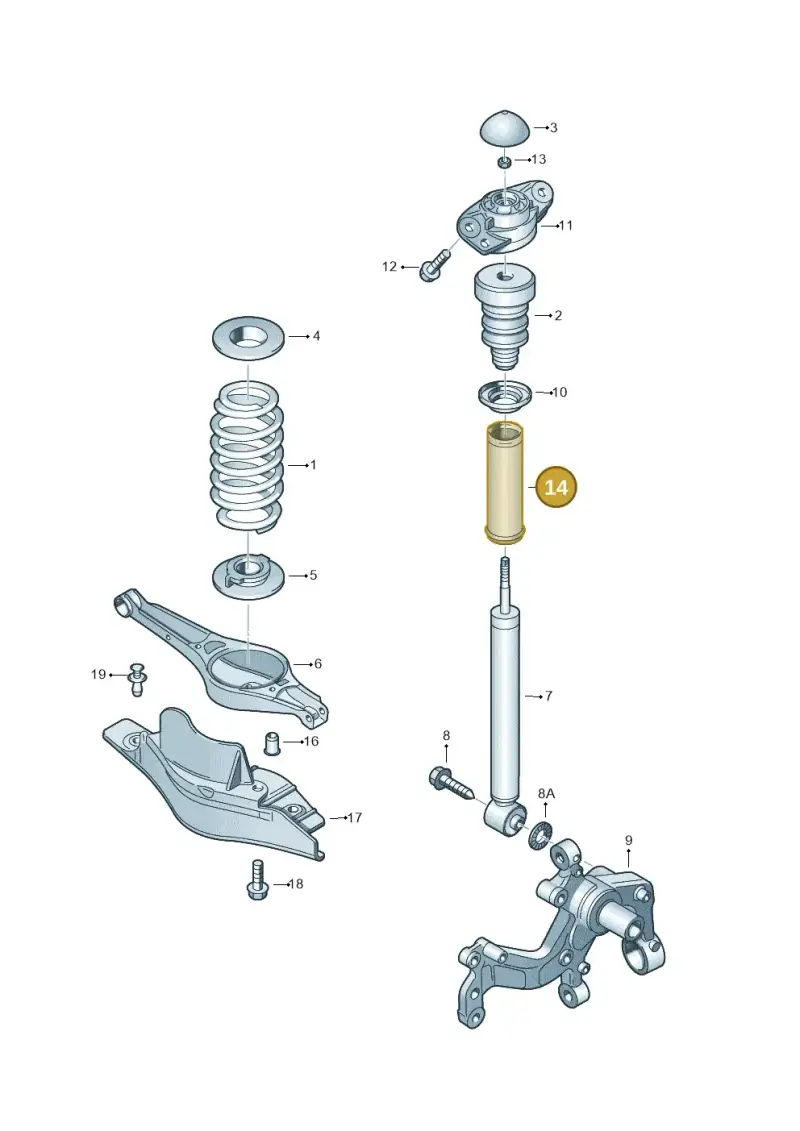 1K0513425A — Volkswagen Scirocco 2.0 (2014-2017) diagram 409511000, position 14