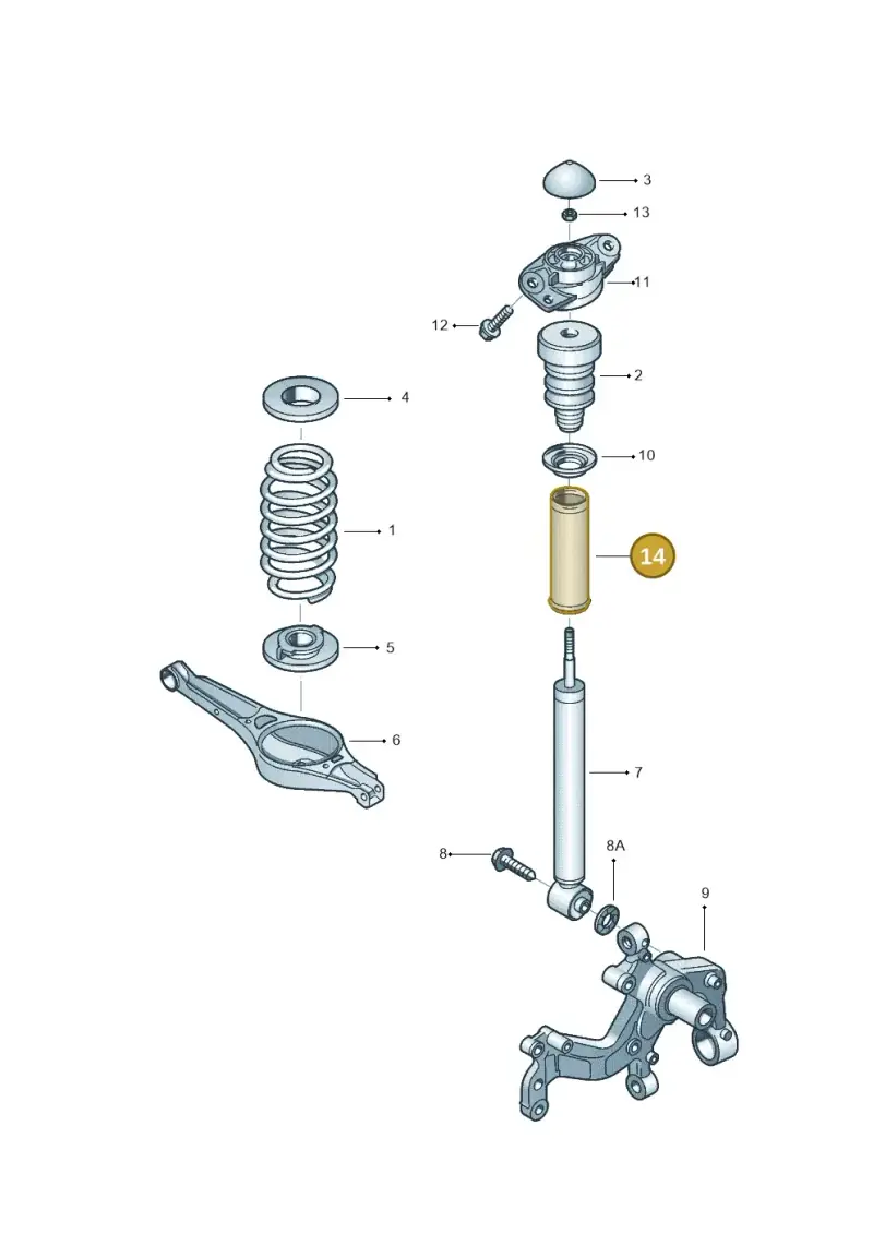 1K0513425D — Volkswagen Jetta 2.0 (2015-2015) diagram 880511010, position 14