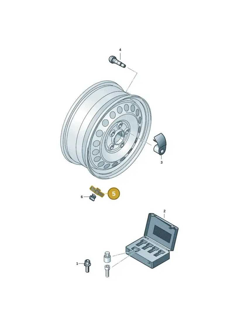 1K0601186A — Volkswagen ID.Buzz (2022-) diagram 62a601050, position 5
