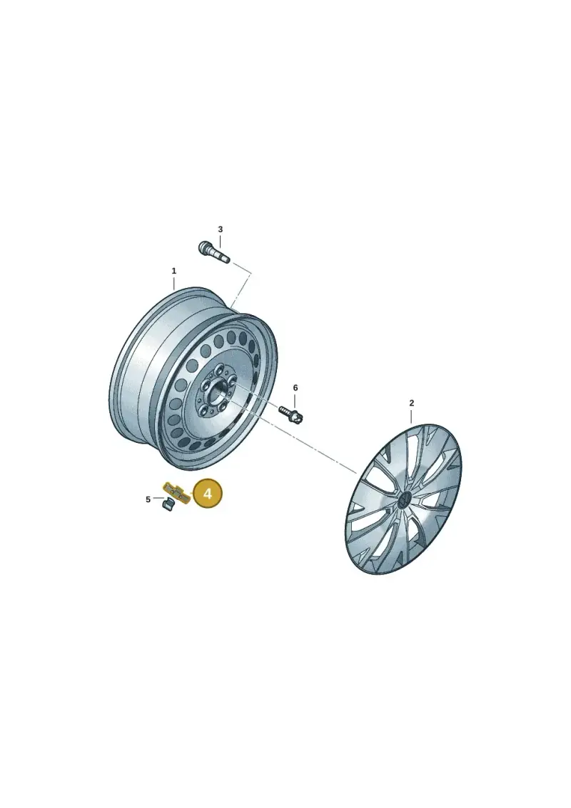 1K0601187A — Volkswagen Taigo (2021-2024) diagram 2f0601100, position 4