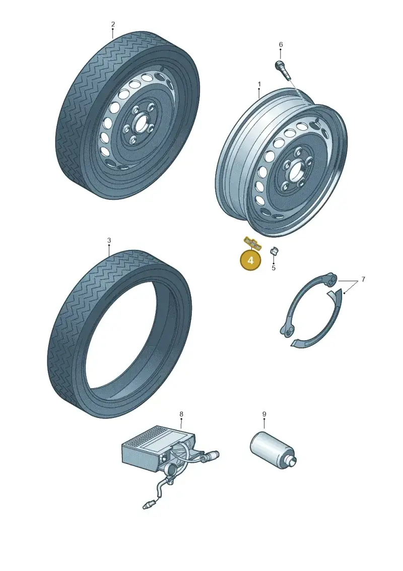 1K0601189A — Volkswagen Tiguan 2.0 (2023-) diagram 719601120, position 4