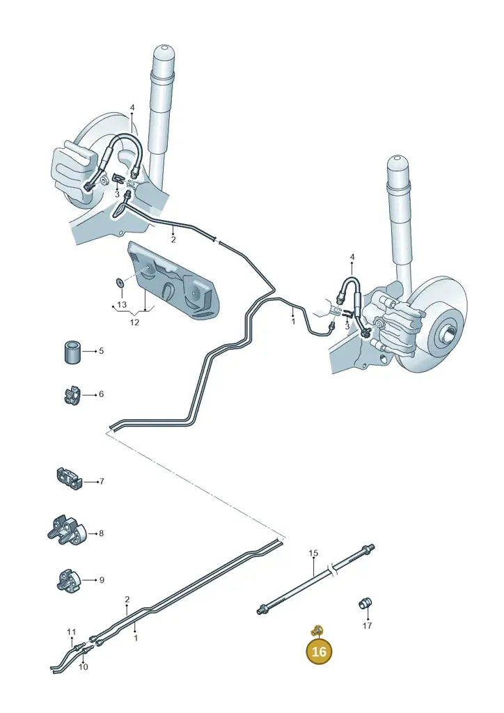 1K0611731B — Volkswagen Tiguan 2.0 4Motion (2017-2024) diagram 746611350, position 16