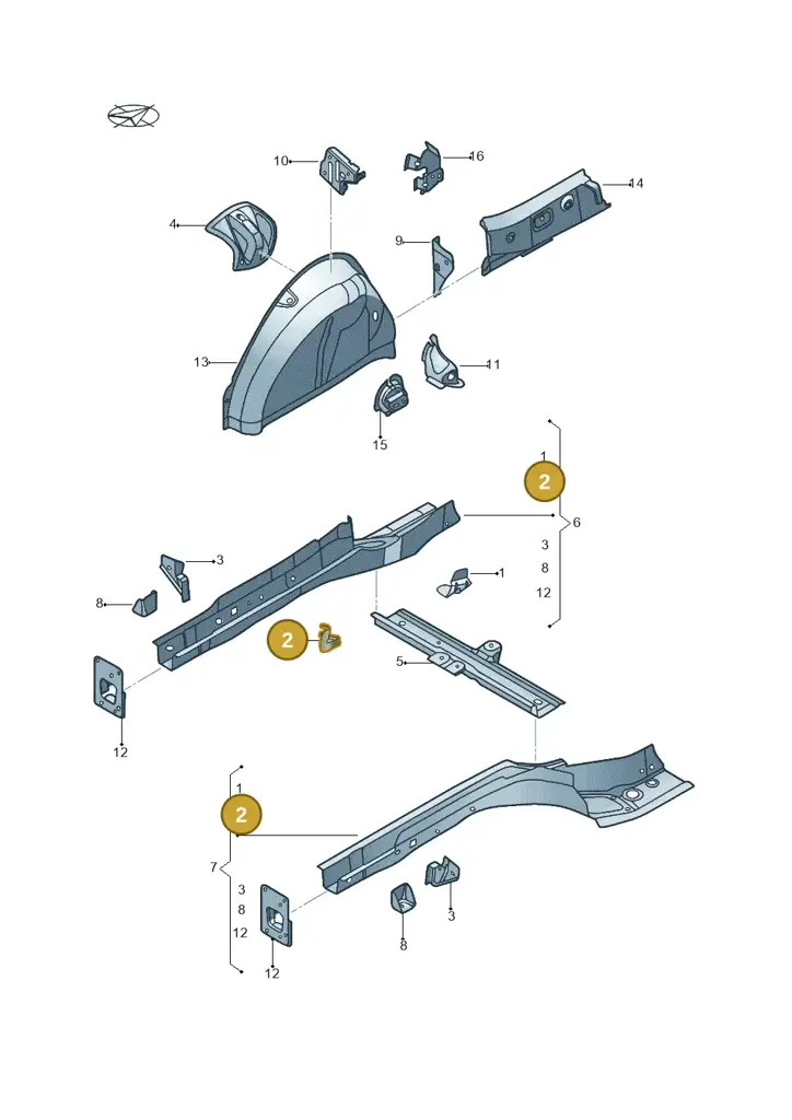 1K0611793 — Volkswagen Beetle (2016-2019) diagram 715803200, position 2