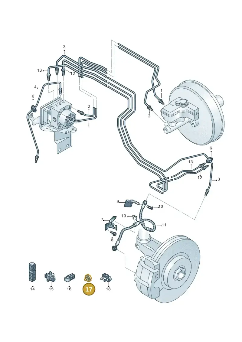 1K0611797 — Volkswagen Golf 2.0 BlueMotion (2019-2024) diagram 869611200, position 17
