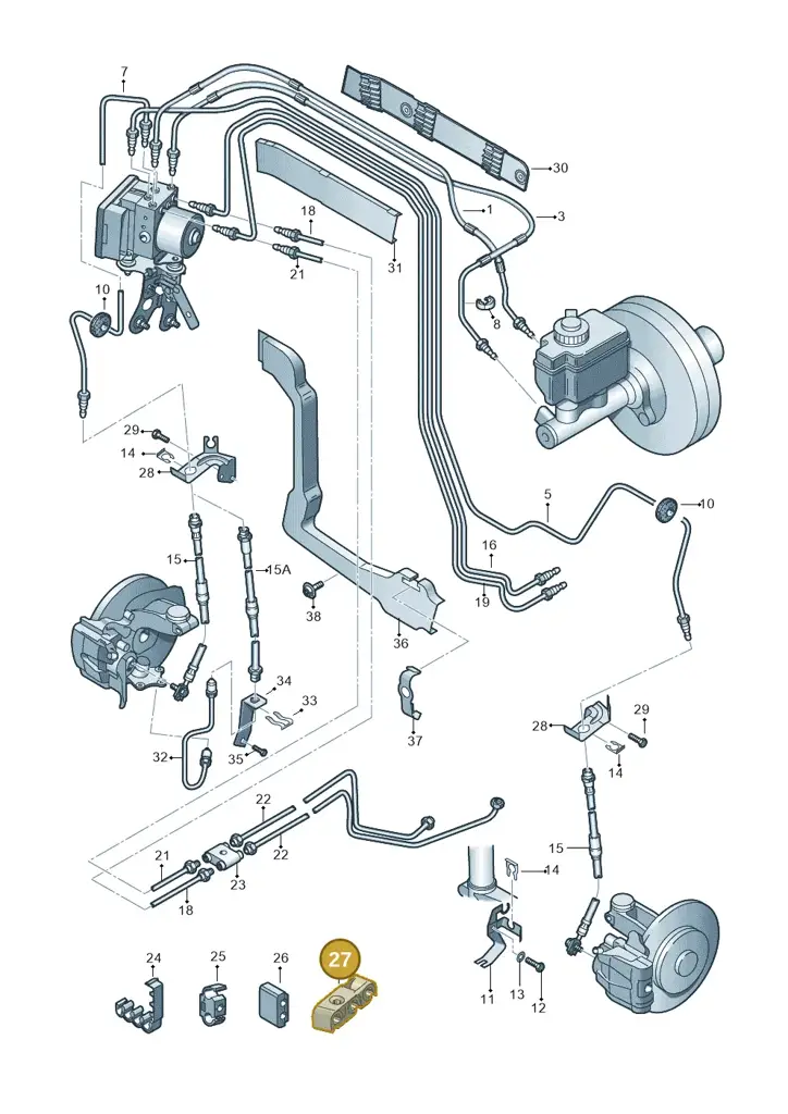 1K0611797A — Skoda Yeti (2013-2017) diagram 412611200, position 27
