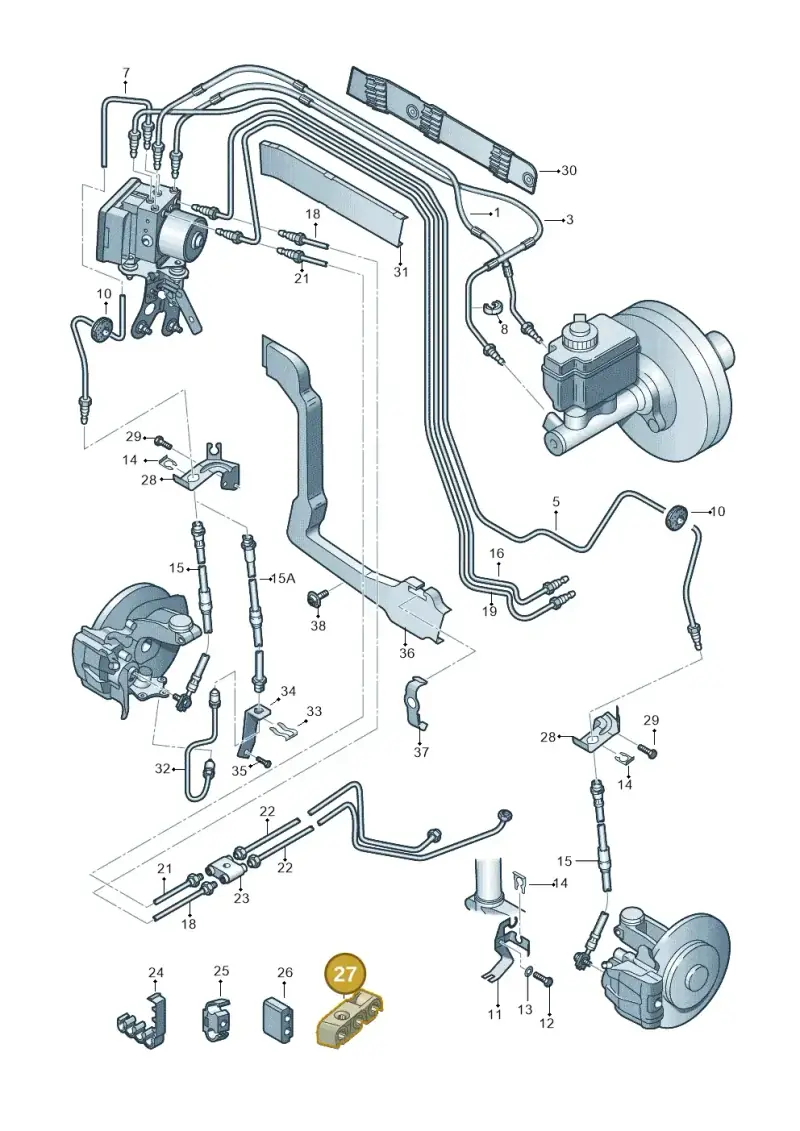 1K0611797A — Skoda Yeti (2013-2017) diagram 412611200, position 27