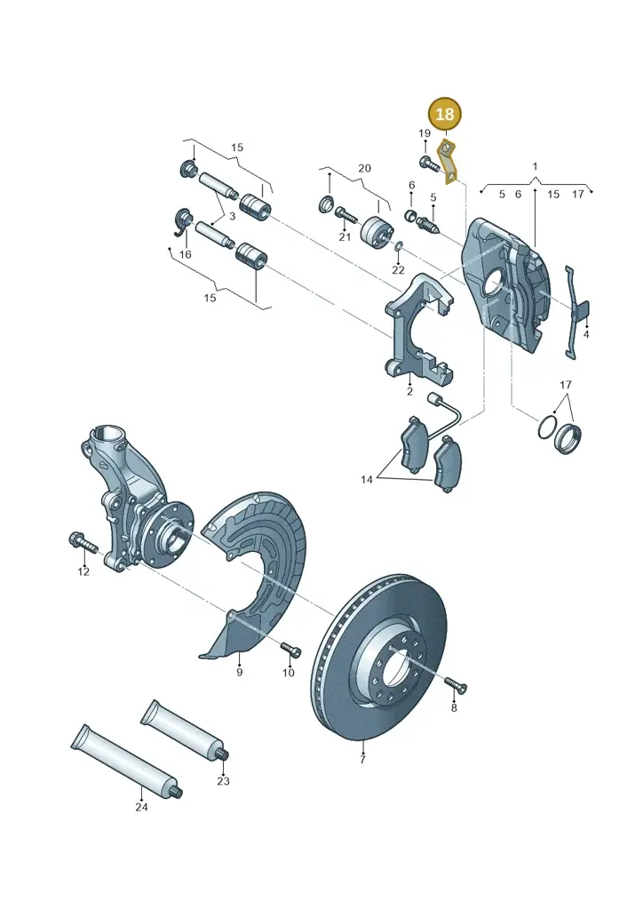 1K0611841A — Volkswagen Scirocco 2.0 (2014-2017) diagram 412615500, position 18